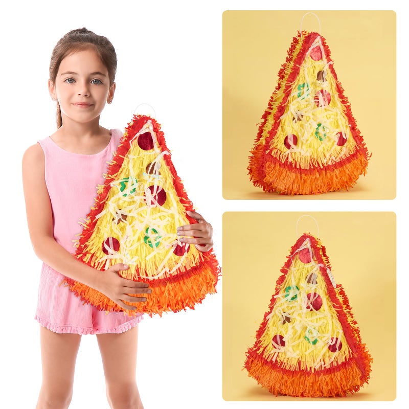 Wernnsai Pizza PiÃ±ata - Pizza Decorations For Kids Food Themed Birthday Party PiÃ±ata With Blindfold And Bat For Summer Mexican Party Supplies - Image 5