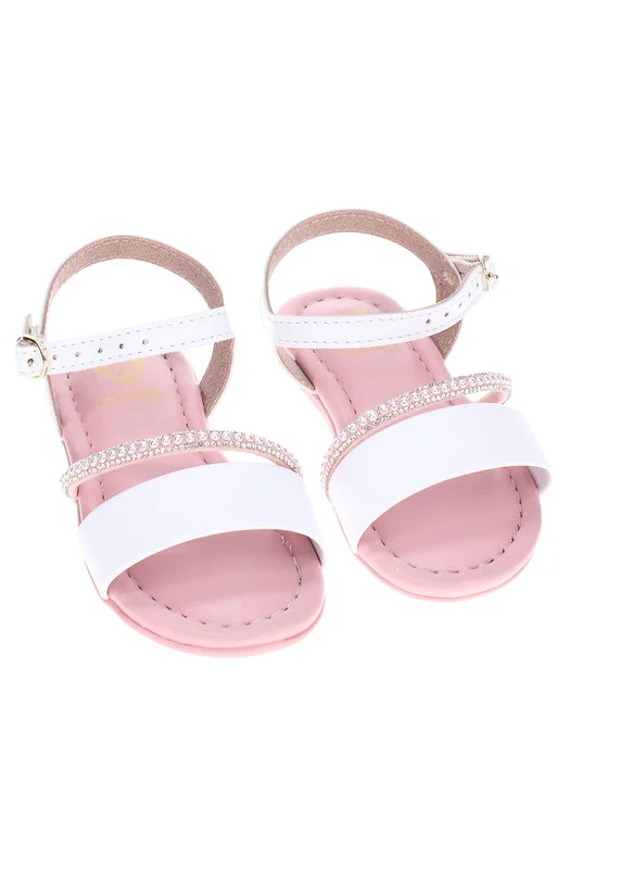 MOLEKINHA Molekinha Infant Girls Sandals With Back Strap White | Made In Brazil