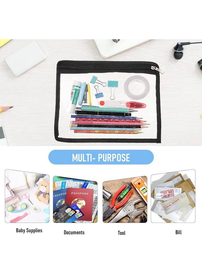 Lify PVC Clear Zipper Waterproof Pouches Pencil Pouchs Makeup Pouch Envelopes Folder Storage Multi Purpose, Office Supplies- 4 Piece Pack (Black, Grey, Yellow & Baby Pink (1-1Pcs)) - Image 5