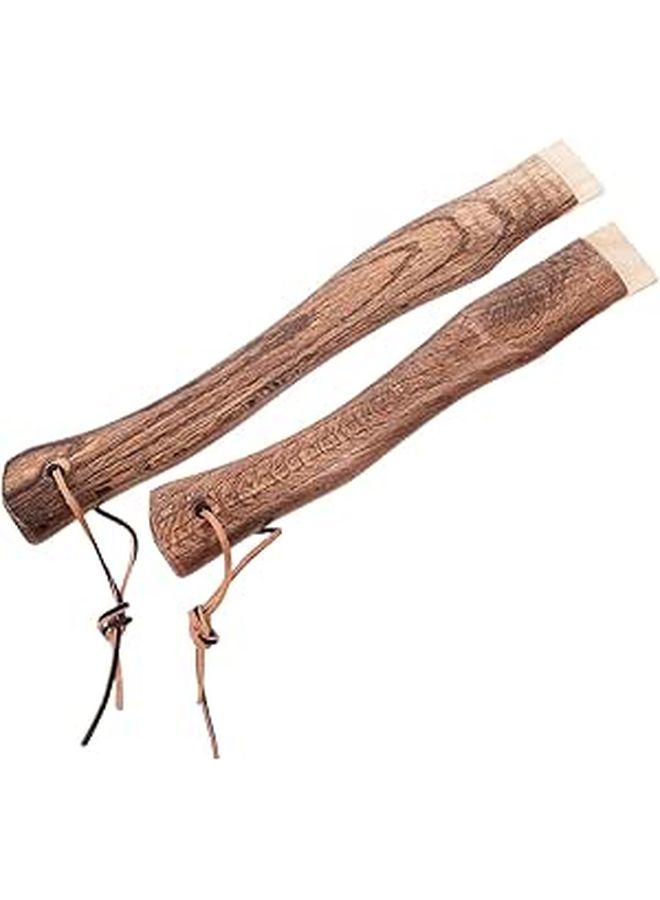2pcs Short Curved Wooden Axe and Hatchet Handles 26cm 33cm Replacement Solid Wood with Hanging Hole - Image 1