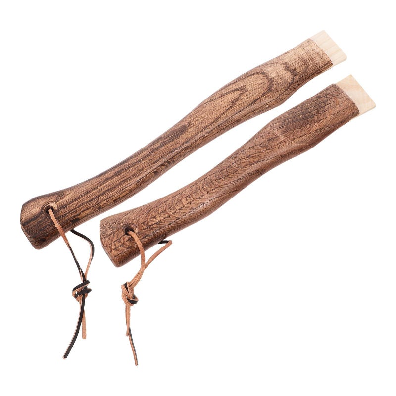2pcs Short Curved Wooden Axe and Hatchet Handles 26cm 33cm Replacement Solid Wood with Hanging Hole - Image 2