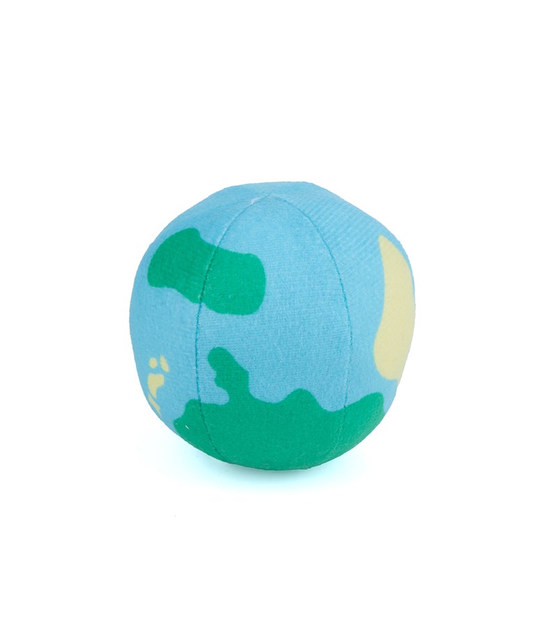 Daiso Soft Earth Shaped Ball Pet Toy for Dogs & Cats – Interactive Plush Planet Ball Toy for Fetch, Chewing & Training – Lightweight Squeaky Pet Toy for Indoor & Outdoor Play - Image 4