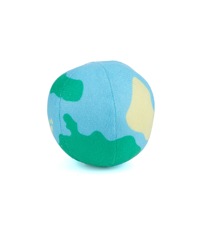 Daiso Soft Earth Shaped Ball Pet Toy for Dogs & Cats – Interactive Plush Planet Ball Toy for Fetch, Chewing & Training – Lightweight Squeaky Pet Toy for Indoor & Outdoor Play - Image 3
