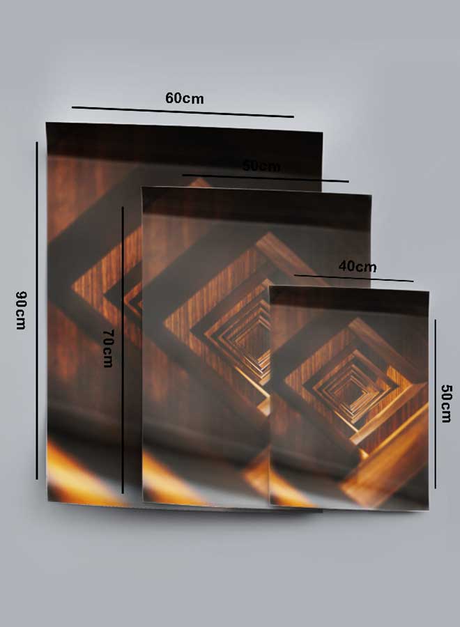 لوحة بوستر ديكور لوحة بدون فريم مع أربع قطع منفصلة من اللاصق ذو الوجهين تصميم منظر خشبي غرفة النوم غرفة المعيشة وديكور المكتب - Image 4