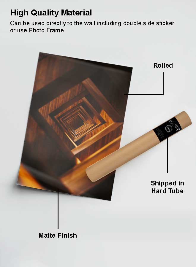 لوحة بوستر ديكور لوحة بدون فريم مع أربع قطع منفصلة من اللاصق ذو الوجهين تصميم منظر خشبي غرفة النوم غرفة المعيشة وديكور المكتب - Image 2