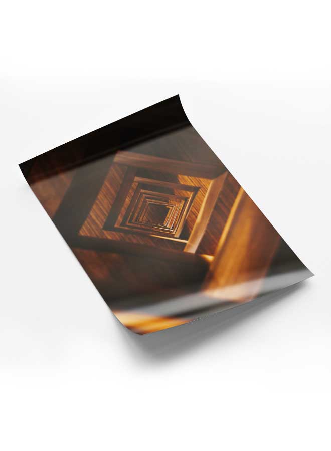 لوحة بوستر ديكور لوحة بدون فريم مع أربع قطع منفصلة من اللاصق ذو الوجهين تصميم منظر خشبي غرفة النوم غرفة المعيشة وديكور المكتب - Image 1