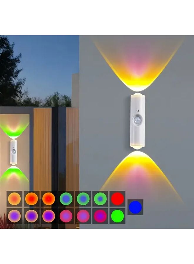 4 Pack White RGB Color Changing Smart Motion Sensor Wall Lights Magnetic Dual Head - Image 2