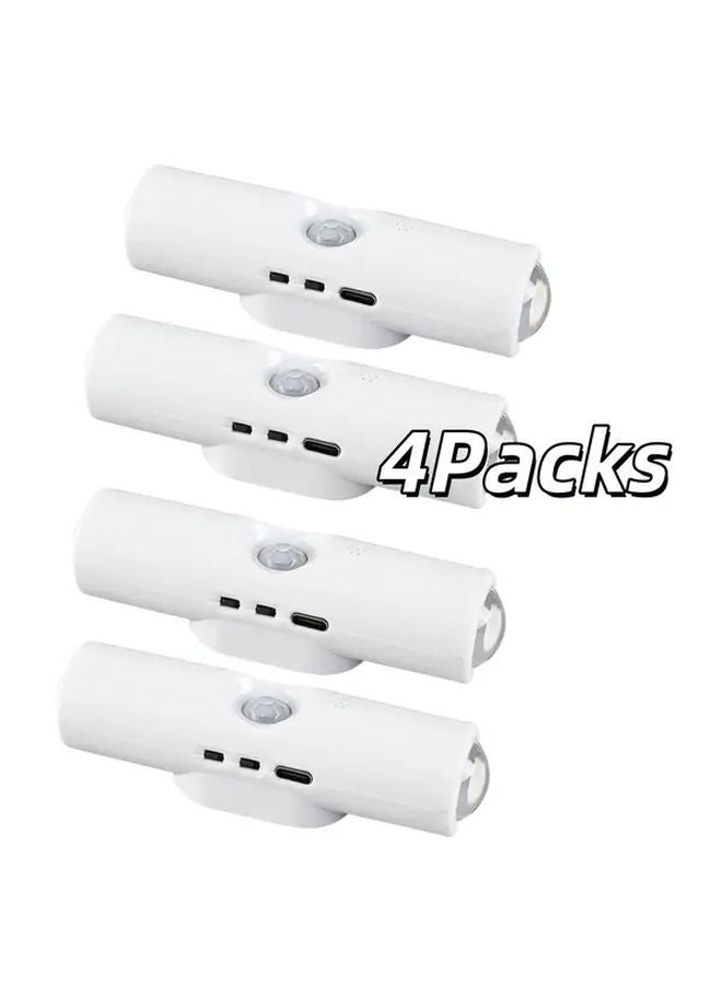 4 Pack White RGB Color Changing Smart Motion Sensor Wall Lights Magnetic Dual Head - Image 1
