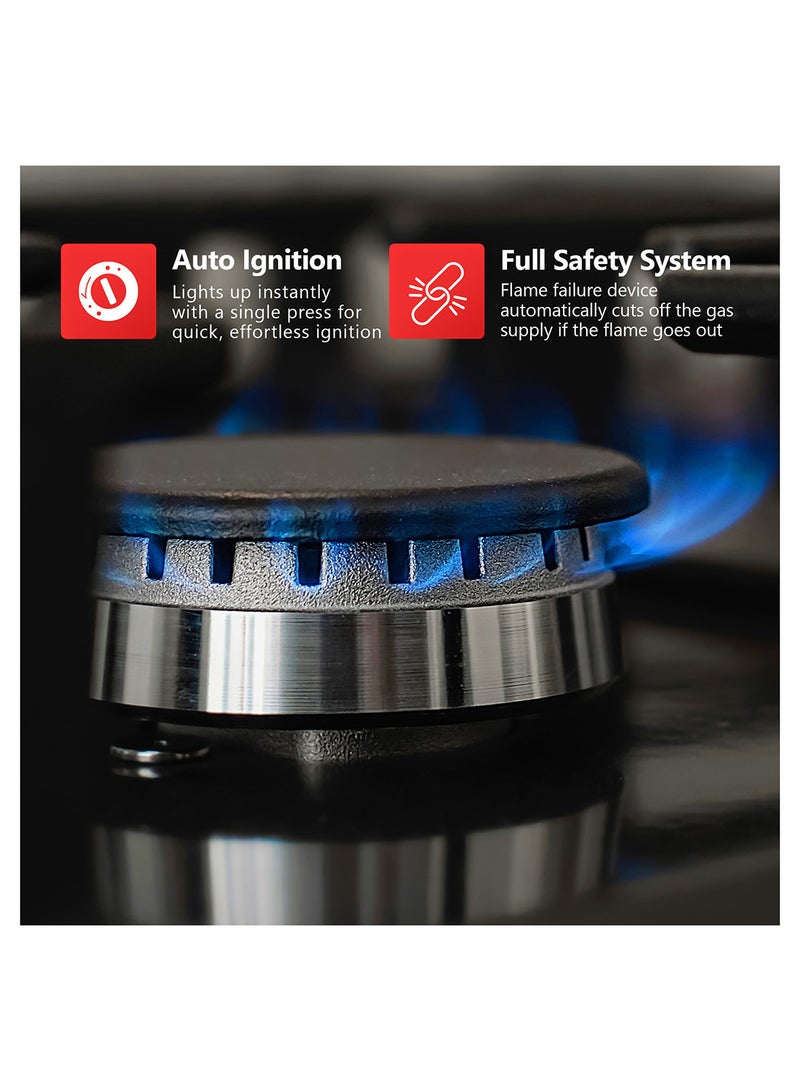 DAEWOO Table Top Gas Hob, 60 CM, 4 GAS BURNER, CAST IRON, Stainless Steel finish,  Made in Turkiye - Image 5