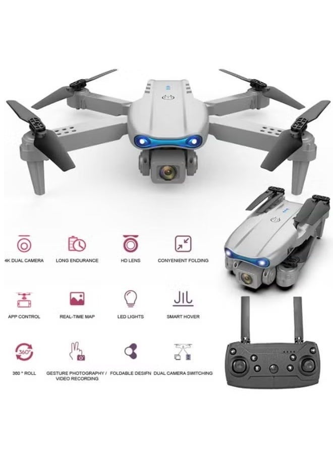 Generic - E99 Pro 4K HD Drone Camera Foldable Aerial drone aircraft for Beginners Real-Time Transmission 360° Roll, Long Battery Life Headless Mode Trajectory Flight One Key Return - Image 1