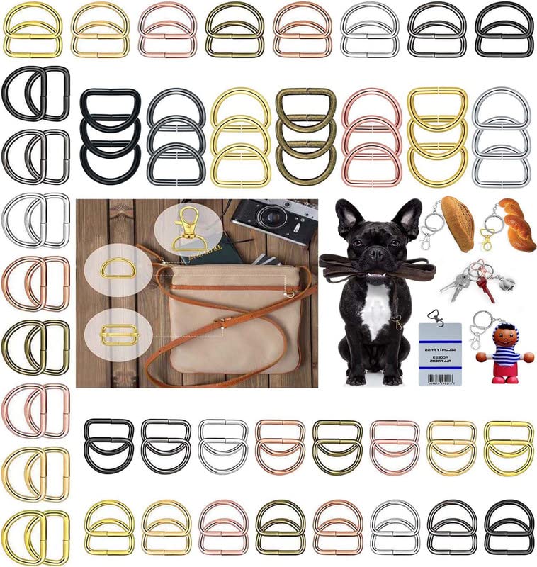 DIY Crafts DIY Crafts 15 Pcs D Rings, Antique Silver, Iron Lobster Claw Clasps Swivel LanyardsTrigger Snap Hooks Strap, D Rings Slide Buckle for Keychain, Bags and J(15 Pcs D Rings, Antique Silver)  - Image 1