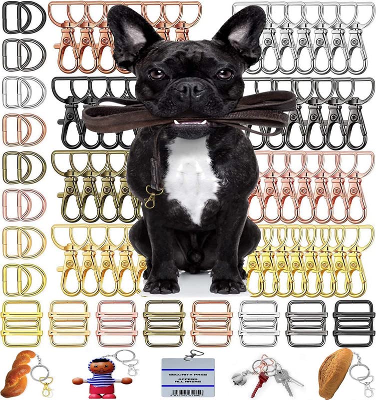 DIY Crafts DIY Crafts 15 Pcs D Rings, Antique Silver, Iron Lobster Claw Clasps Swivel LanyardsTrigger Snap Hooks Strap, D Rings Slide Buckle for Keychain, Bags and J(15 Pcs D Rings, Antique Silver)  - Image 2