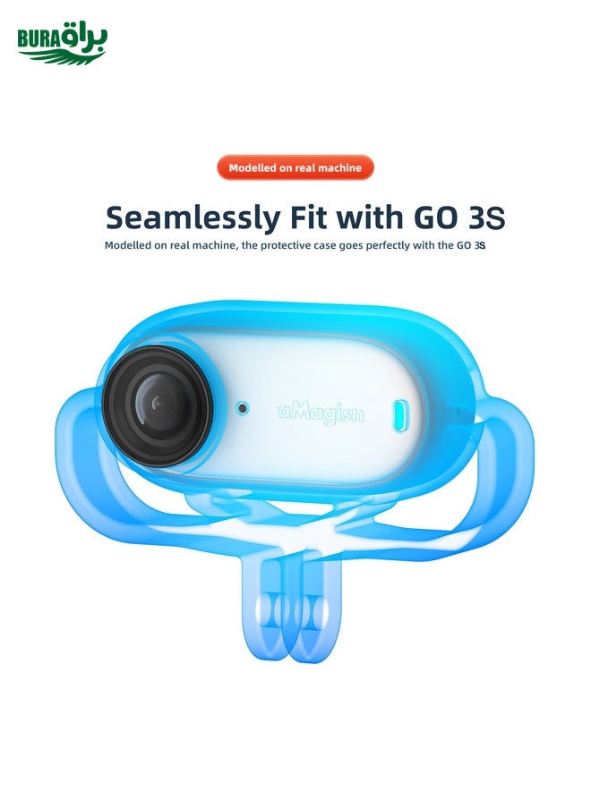 For Insta360 GO 3S Camera aMagisn Silicone Cover Shock-absorbing Protective Case(Vertical Black)
