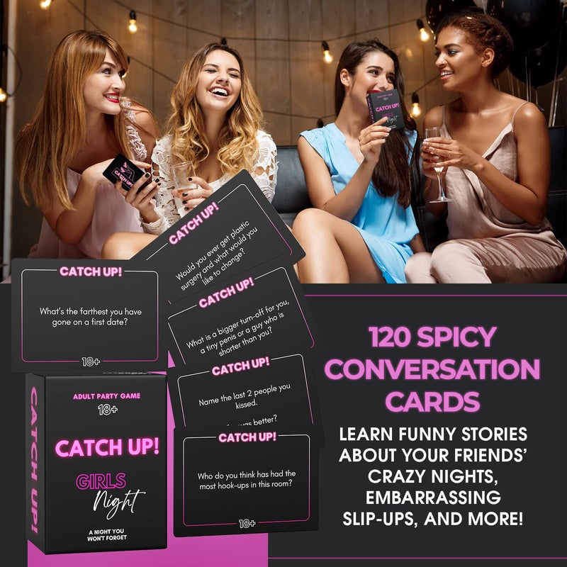 BetterUS لعبة بطاقات ليلة الفتيات الحارة BETTER US Catch UP! - هدية عيد الحب و Galentine's | 18+ مواضيع للنقاش للنساء | ألعاب للكبار وحفلة العزوبية - Image 3