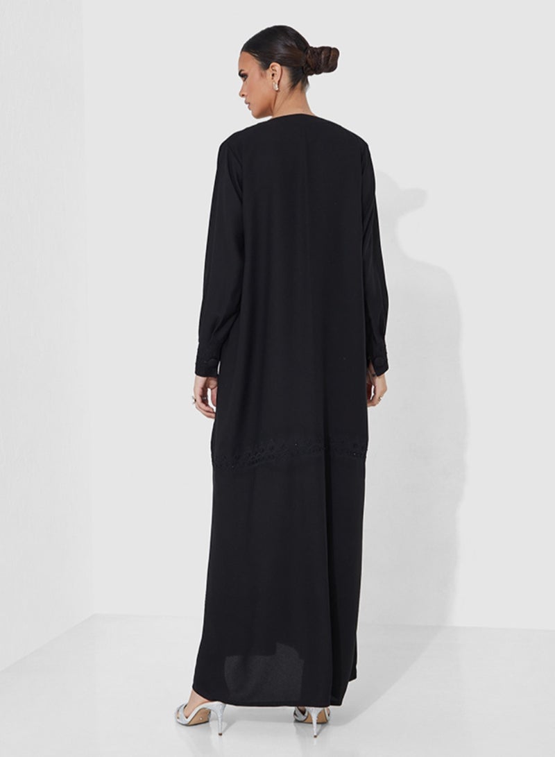 Rosette Abaya Abaya Casual With Black Embroidery - Image 3