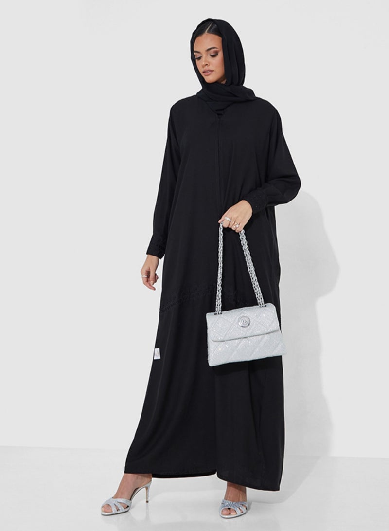 Rosette Abaya Abaya Casual With Black Embroidery - Image 1