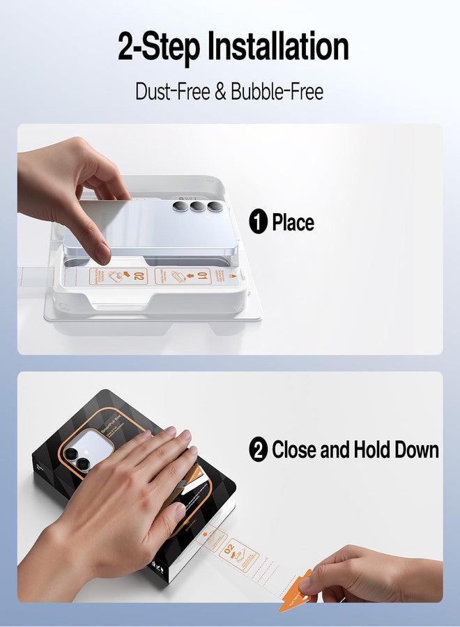 SMARTDEVIL [3 Pack for Galaxy S25 Screen Protector, Finger Print Reader Compatible, Dust-Free & Bubble-Free Box, Clear 9H Tempered Glass Film, Fast & Easy Installation - Image 2