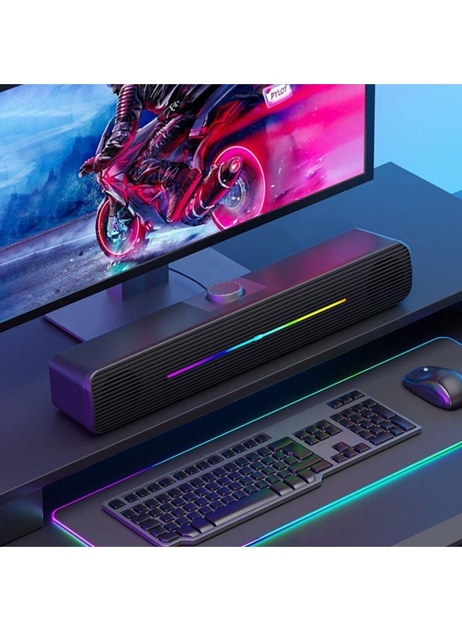 جاما مكبر صوت GT-317 للألعاب مزود بإضاءة RGB يعمل بمنفذ USB للكمبيوتر. - Image 5