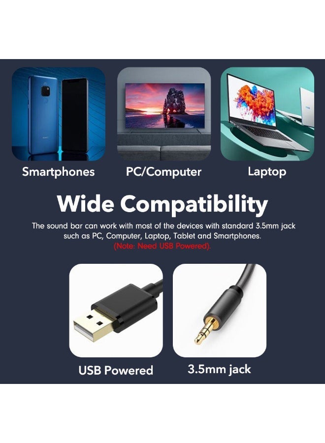 جاما مكبر صوت GT-317 للألعاب مزود بإضاءة RGB يعمل بمنفذ USB للكمبيوتر. - Image 4