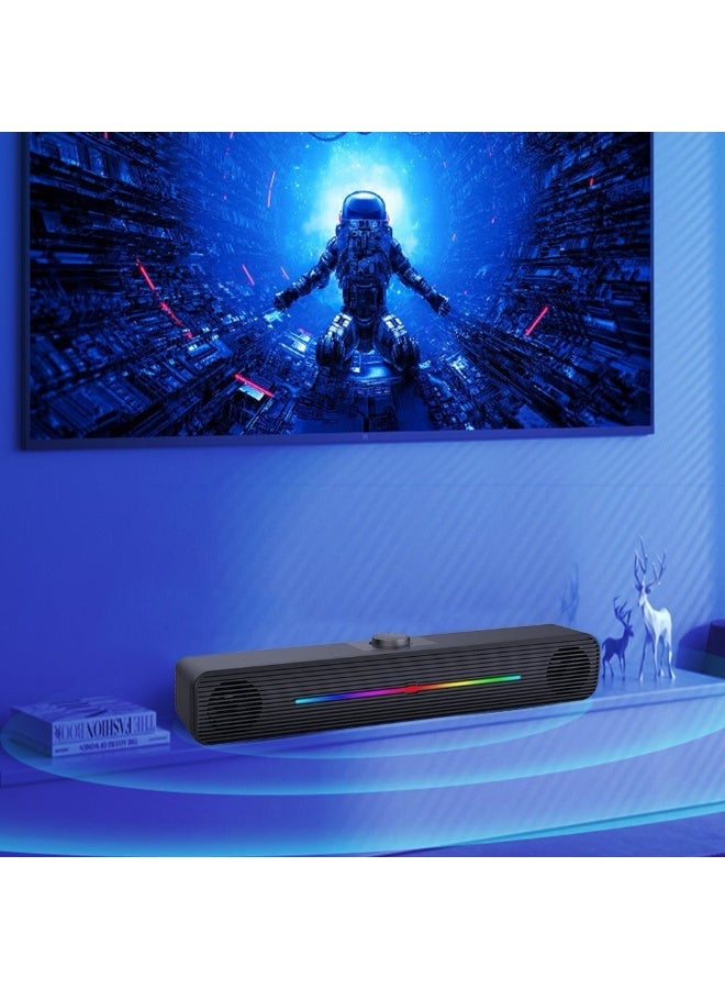 جاما مكبر صوت GT-317 للألعاب مزود بإضاءة RGB يعمل بمنفذ USB للكمبيوتر. - Image 3