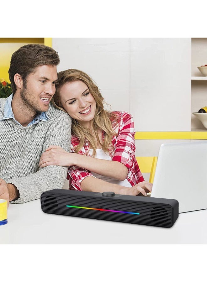 جاما مكبر صوت GT-317 للألعاب مزود بإضاءة RGB يعمل بمنفذ USB للكمبيوتر. - Image 2