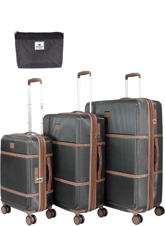 pierre cardin Hardside Luggage Classic Leather Collection Set of 3  - Image 1