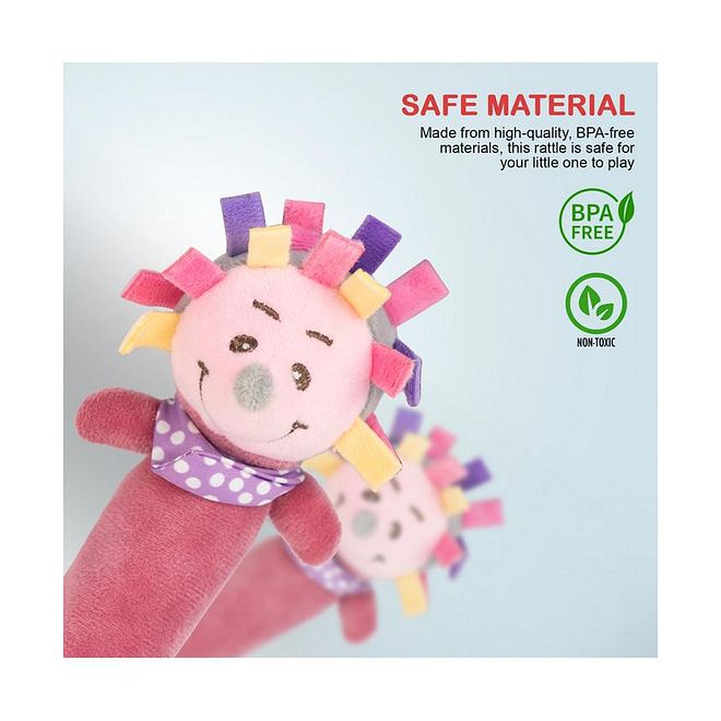 BAYBEE Baby Teether, Sensory Toys, Squeezing Sound, Soft, 0 Months+, 10x3x10cm- Pink - Image 5