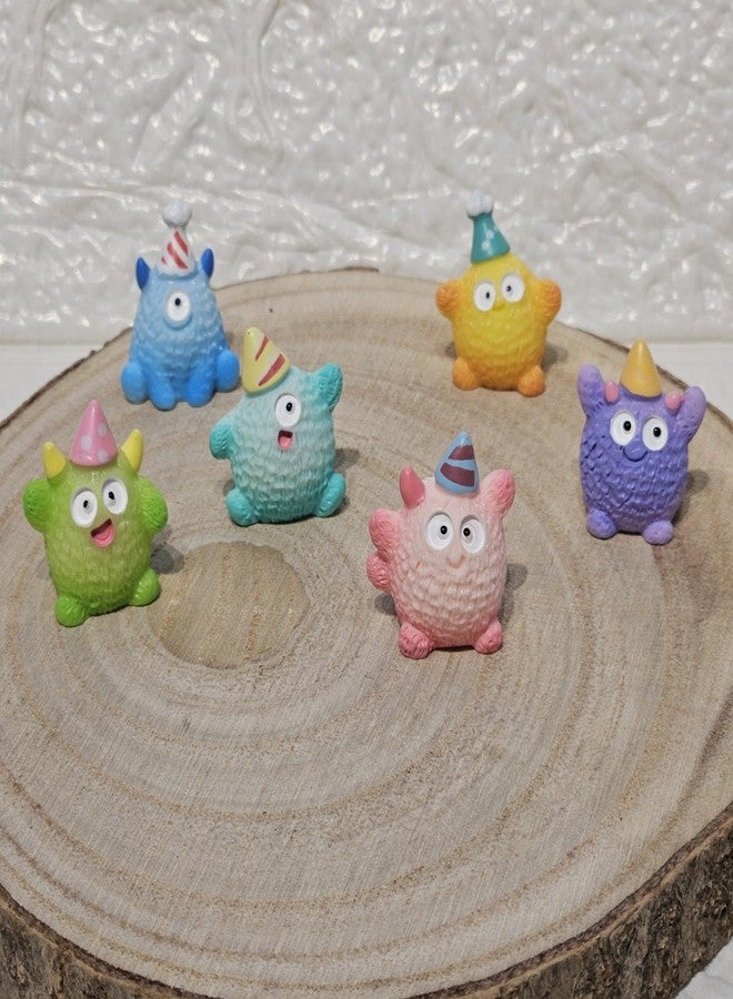 ARUNA DECOR Miniature Cute Monster Figurines Set of 6 – Resin Cartoon Characters for Fairy Garden Decor, Dollhouse Accessories, Desk Decor & Kids Gift Set - Image 3