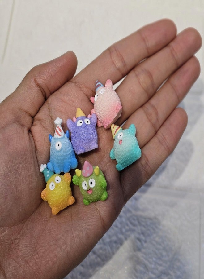 ARUNA DECOR Miniature Cute Monster Figurines Set of 6 – Resin Cartoon Characters for Fairy Garden Decor, Dollhouse Accessories, Desk Decor & Kids Gift Set - Image 2