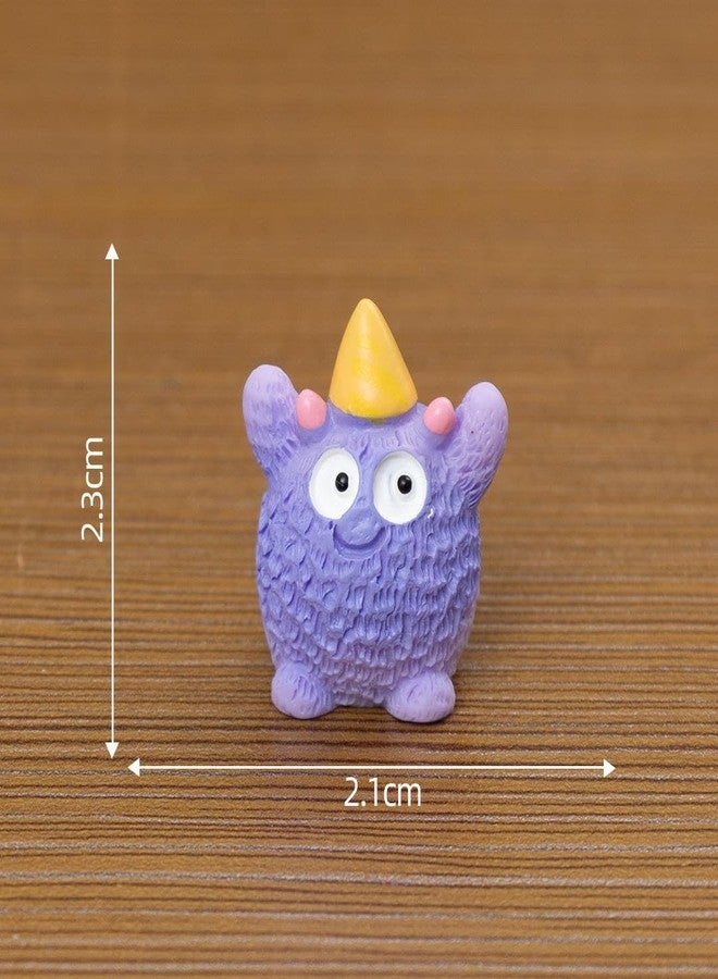 ARUNA DECOR Miniature Cute Monster Figurines Set of 6 – Resin Cartoon Characters for Fairy Garden Decor, Dollhouse Accessories, Desk Decor & Kids Gift Set - Image 4