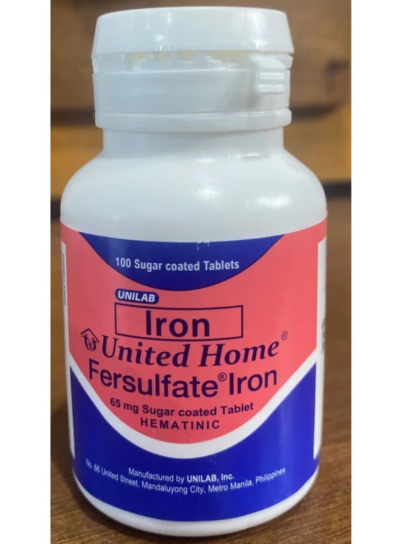 UNILAB Iron united home fersulfate Iron 65 mg sugar coated Tablet HEMATINIC