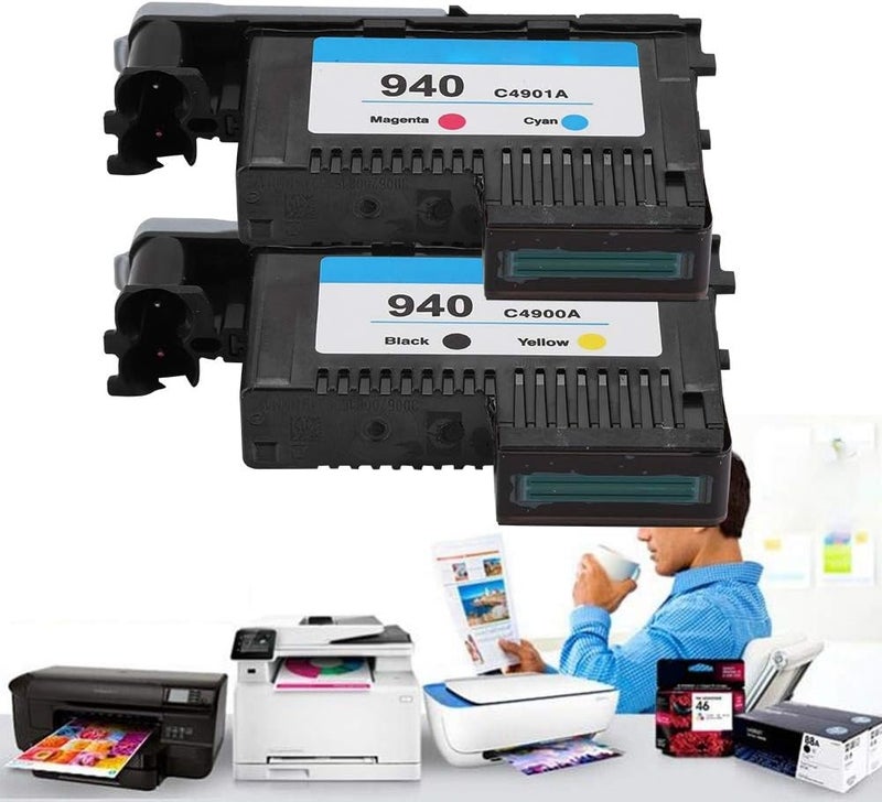 Zerone Ink Cartridges Replacement Print Head Compatible for Officejet 940 C4900A C4901A 8000 8500 Series(CMYK) - Image 4