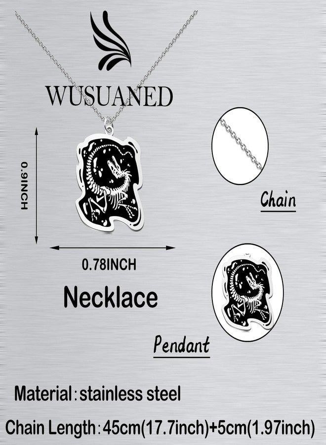 WUSUANED Funny Dinosaur Skeleton Necklace Raptor Skeleton Jewelry Velociraptor Gift Raptor Dinosaur Gift Dinosaur Lover Gifts - Image 2
