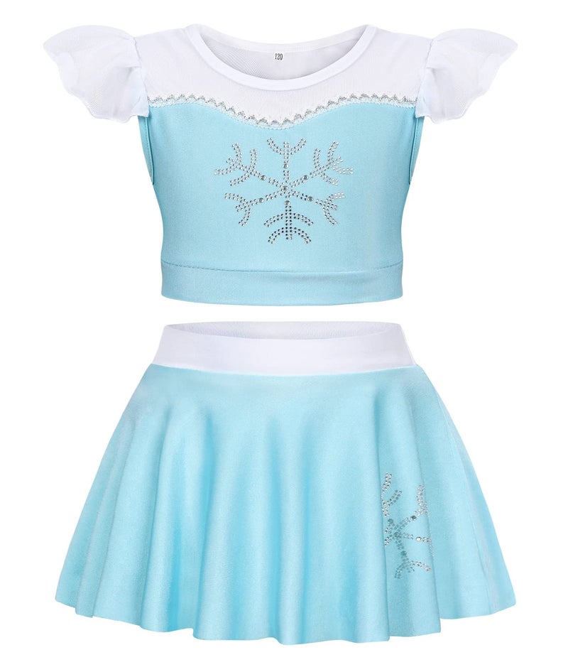 WonderBabe Princess Swimsuit Girls Two Piece Swimsuit Toddler Ruffled Bluey Bathing Suits Summer Beach Wear Pool Holiday Swimming Outfit Skirt Set 3-4T - Image 2
