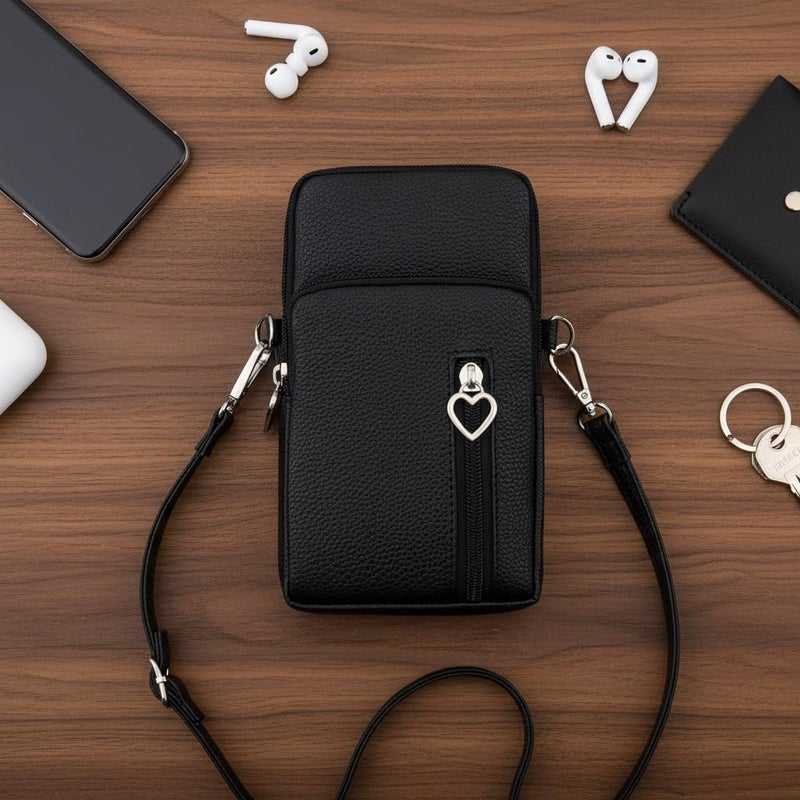 JANKS Small Crossbody Bags for Women Leather Mini Cell Phone Purses with Crossbody Strap Phone Wallet Shoulder Bag Handbag Arm Bag - Image 3