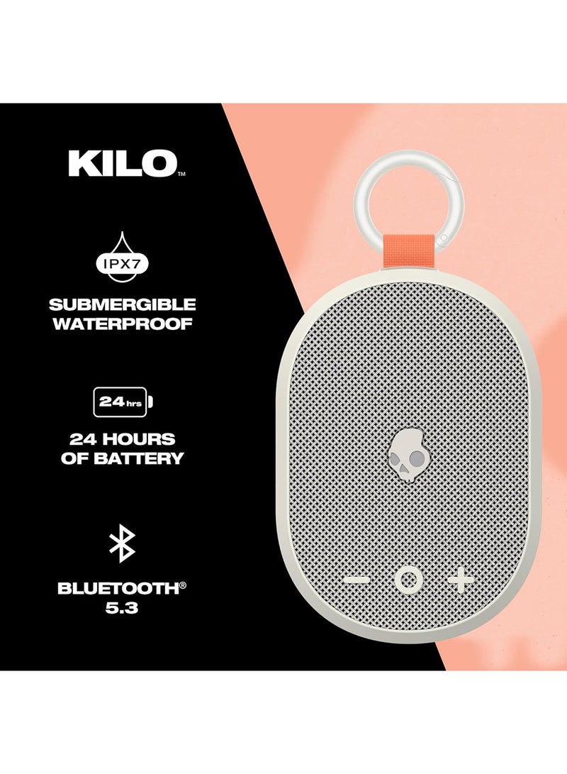 Skullcandy Kilo Compact Wireless Bluetooth Speaker - IPX7 Waterproof Mini Bluetooth Speaker with 24 Hour Battery, Downward Firing Passive Radiator, and True Wireless Pairing - Perfect for Outdoor White - Image 2
