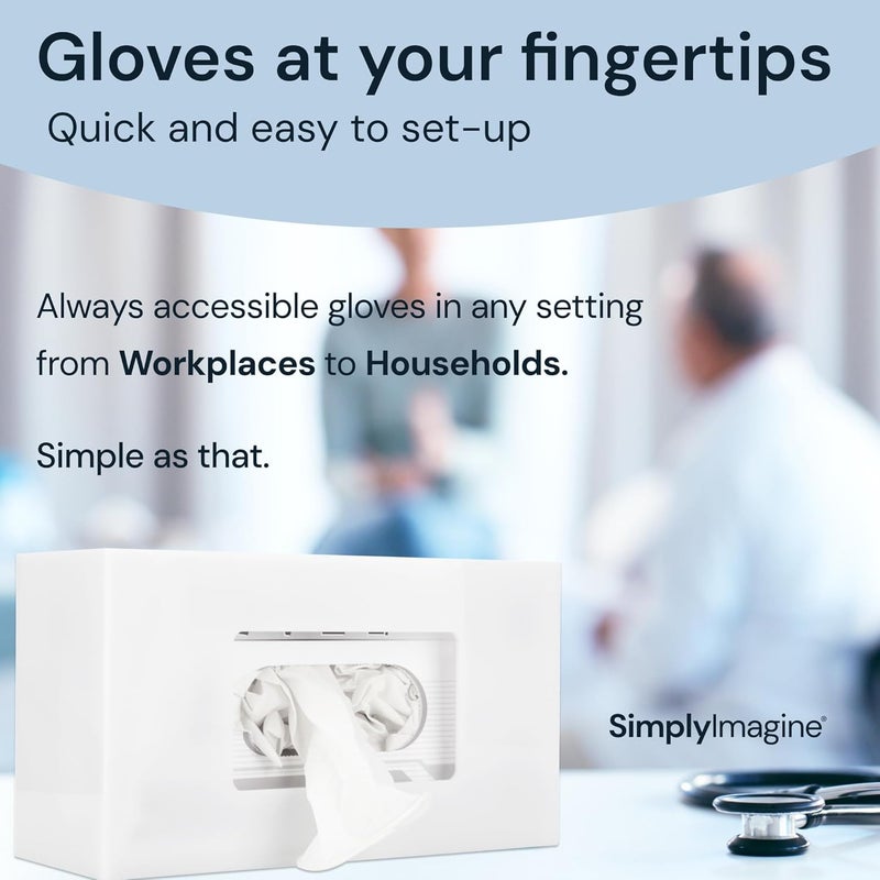 Slasa Single Glove Box Holder Wall Mount, White Acrylic Disposable Glove Dispenser, Side Loading Design Fits Standard Medical Exam Boxes, 13.97 x 25.4 x 8.89 cm, Medical, Office, Home - Image 4