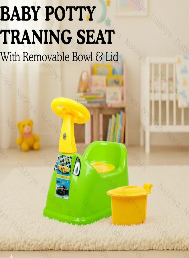 Nabhya Ferrari Staring Baby Potty Training Seat- Chair for Kids- Infant Potty Toilet Chair with Removable Tray & Closing Lid (Green) - Image 3