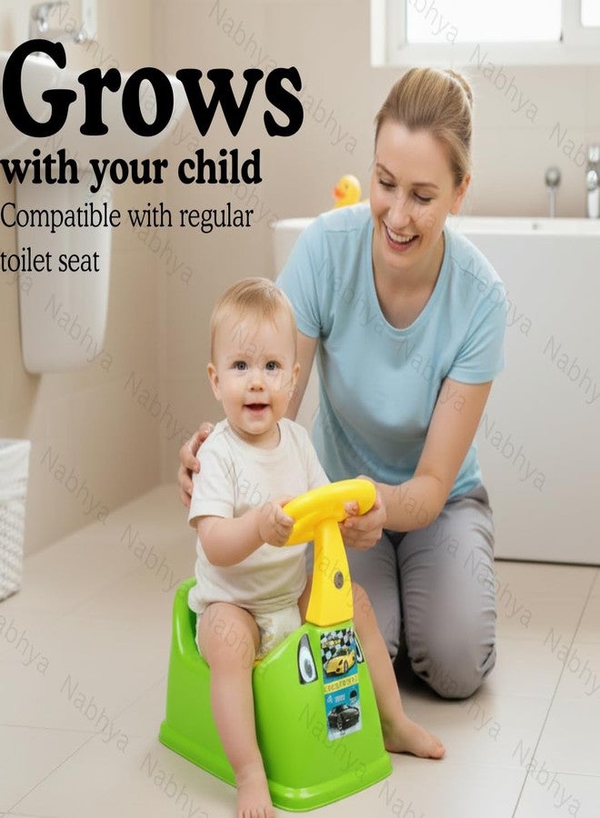 Nabhya Ferrari Staring Baby Potty Training Seat- Chair for Kids- Infant Potty Toilet Chair with Removable Tray & Closing Lid (Green) - Image 2