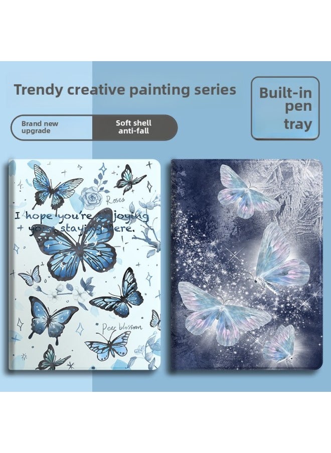Generic - Vivopad2 Protective Case IQOOpad With Pen Slot Vivopad Protective Case 2023 Leather Case VIVO-color:Book Style [phantom Ice Butterfly]-Applicable Models:IQOO Pad ( 12.1inch ) - Image 1