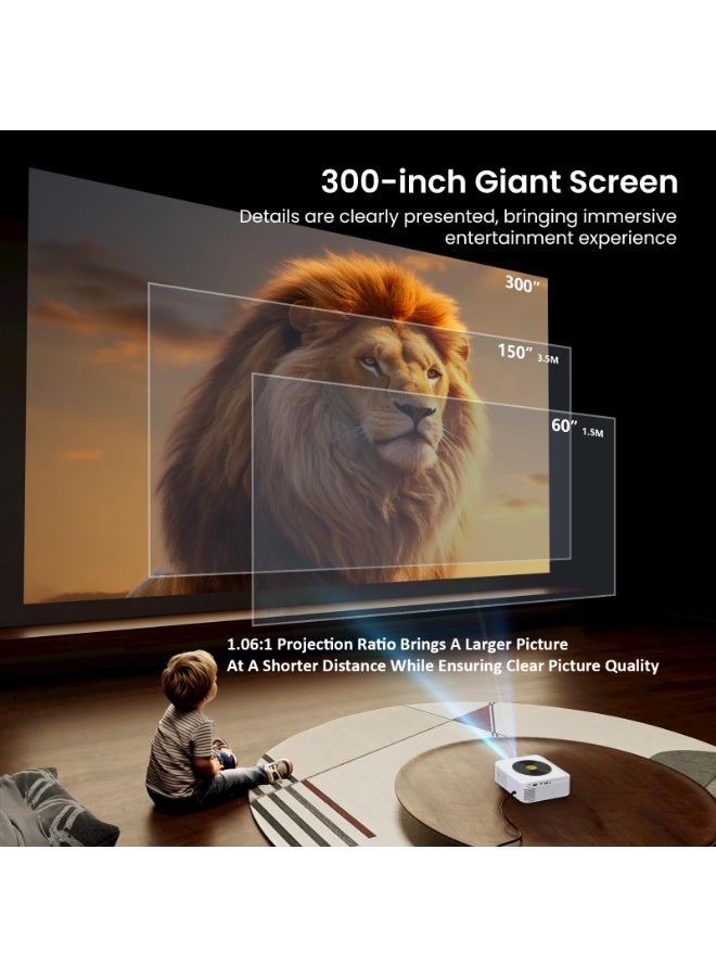 AROAQ YT800 Wifi Projector, Full HD 4K Home Theater Projector, Ultra Clear Portable Projector, Auto Keystone Smart Video Projector For Home And Office, (1pc, White) - Image 5