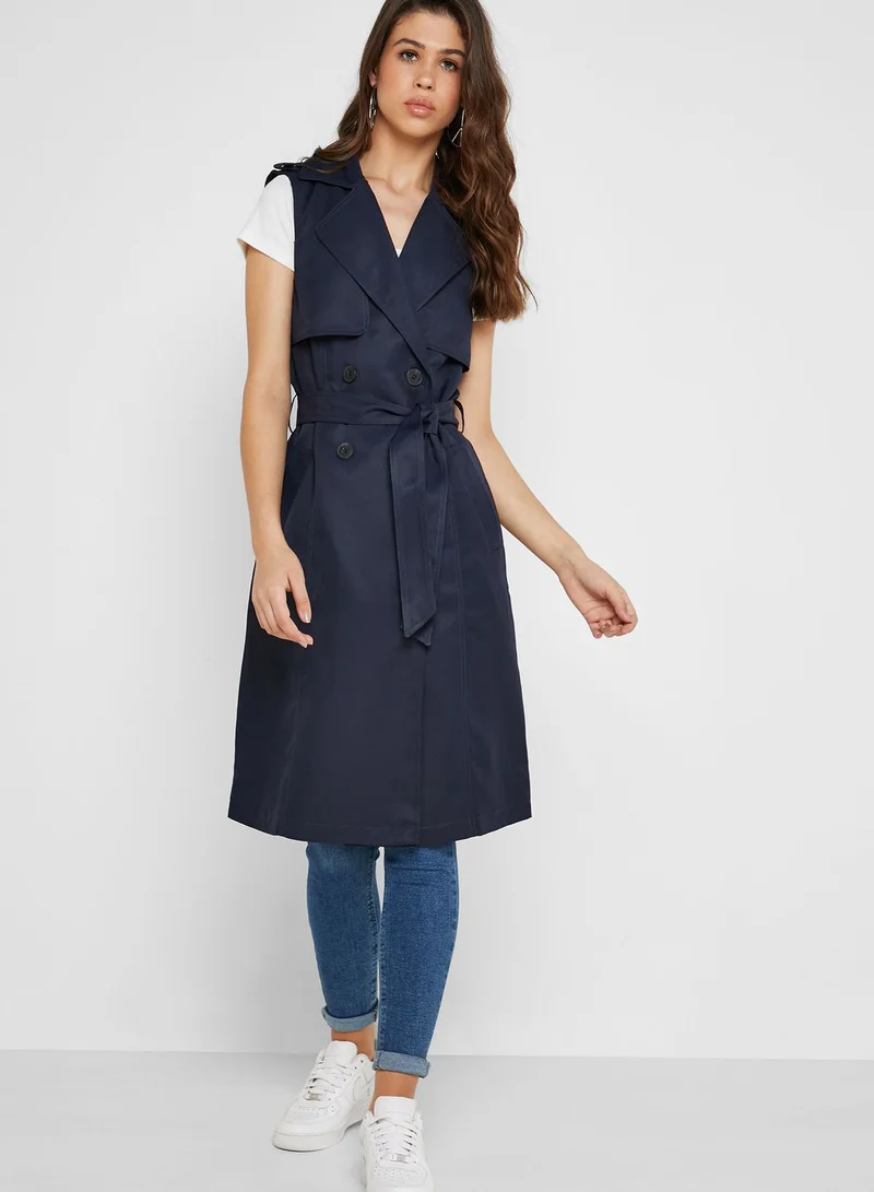 VERO MODA Double Breasted Sleeveless Coat