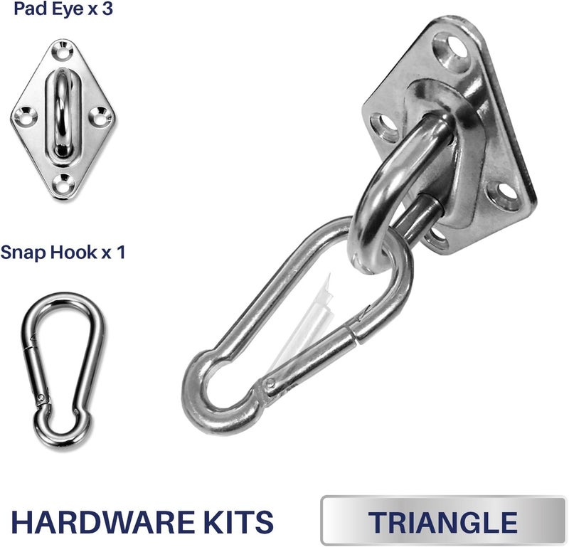 Windscreen4less Sun Shade Sail Hardware Kit - 8 Inches - Super Heavy Duty - for Triangle Sun Shade Sail - Image 2