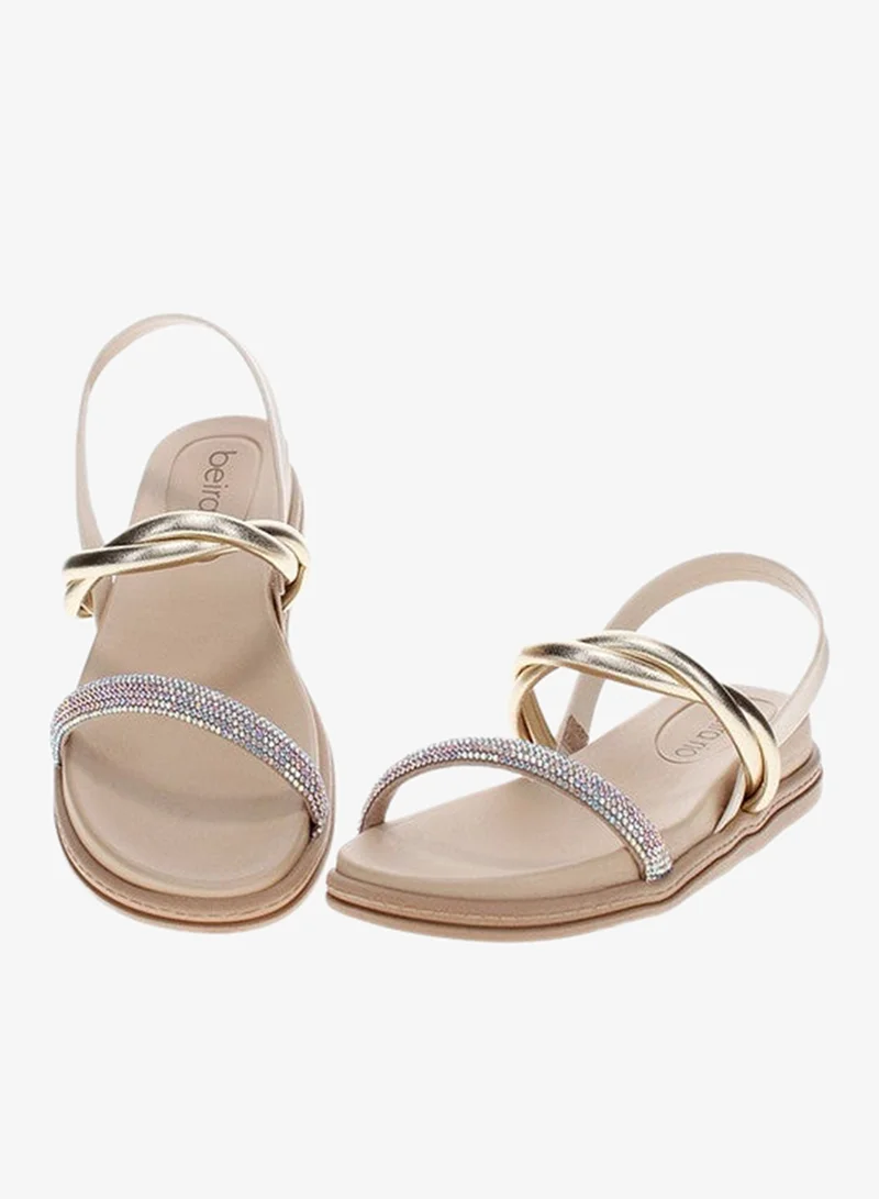 Beira Rio Cream Flat Sandals for Women – Stylish Ladies Flat Sandals & Comfortable Flat Slippers for Women | Best Price UAE