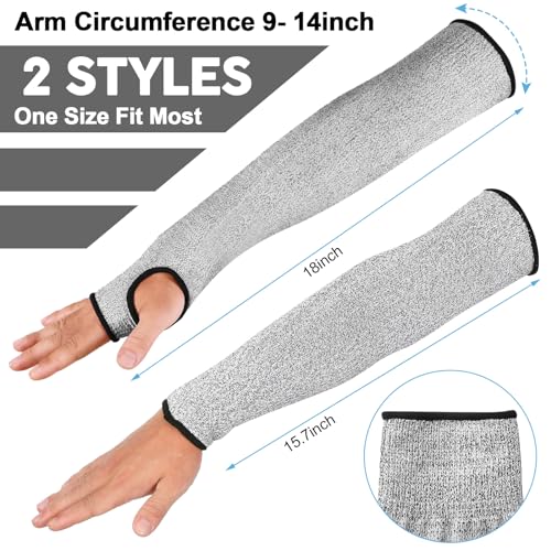 Chuarry 4 Pairs Cut Resistant Sleeves Thin Arm Protectors Arm Guard for Thin Skin and Bruising Sleeves for Men Women(Black, Gray) - Image 2