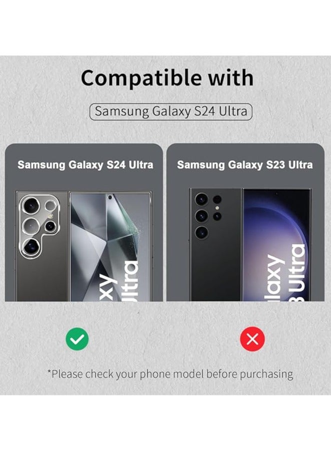 The screen protector is compatible with the Samsung Galaxy S24 Ultra with frame positioning assistance, a pack of 3 screen protectors and 3 camera protectors, 9 hours of hardness scratch resistant HD - Image 2