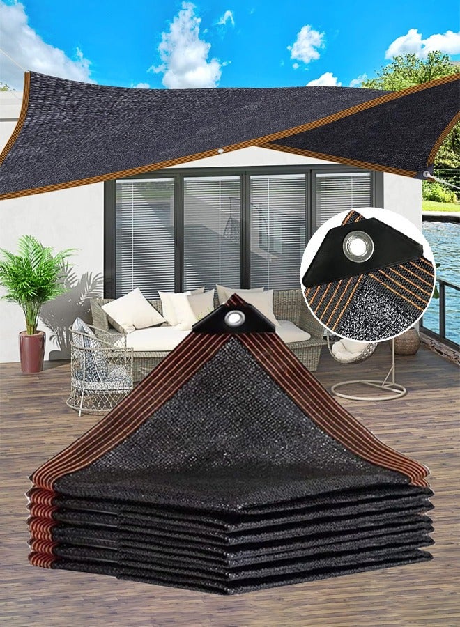 Generic Sun Shade Sail Black Shade Cloth Cover Mesh with Grommets Garden Sunblock Shade Cloth Shading Net Shade Cover for Greenhouse Garden Plants Sail Net Sun Protection Fabric Mesh  - Image 1