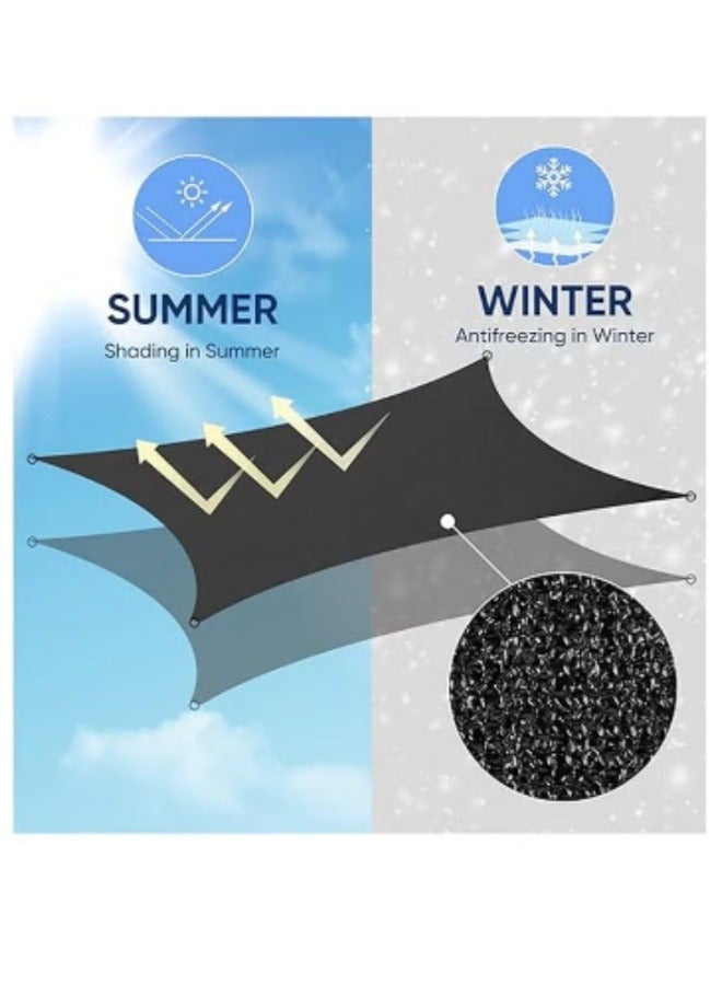Generic Sun Shade Sail Black Shade Cloth Cover Mesh with Grommets Garden Sunblock Shade Cloth Shading Net Shade Cover for Greenhouse Garden Plants Sail Net Sun Protection Fabric Mesh  - Image 4
