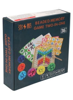 Generic 2-in-1 Wooden Board Clip Beads Matching Game Puzzles – Shape and Color Sort Toy, Educational Beaded Puzzle, Memory Game for Kids, Interactive Learning Toy, Fine Motor Skills, Cognitive Fun  - Image 1