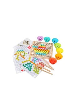 Generic 2-in-1 Wooden Board Clip Beads Matching Game Puzzles – Shape and Color Sort Toy, Educational Beaded Puzzle, Memory Game for Kids, Interactive Learning Toy, Fine Motor Skills, Cognitive Fun  - Image 5